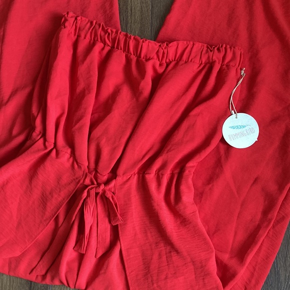 Hummingbird Red tube top Romper with tags on - Picture 1 of 4